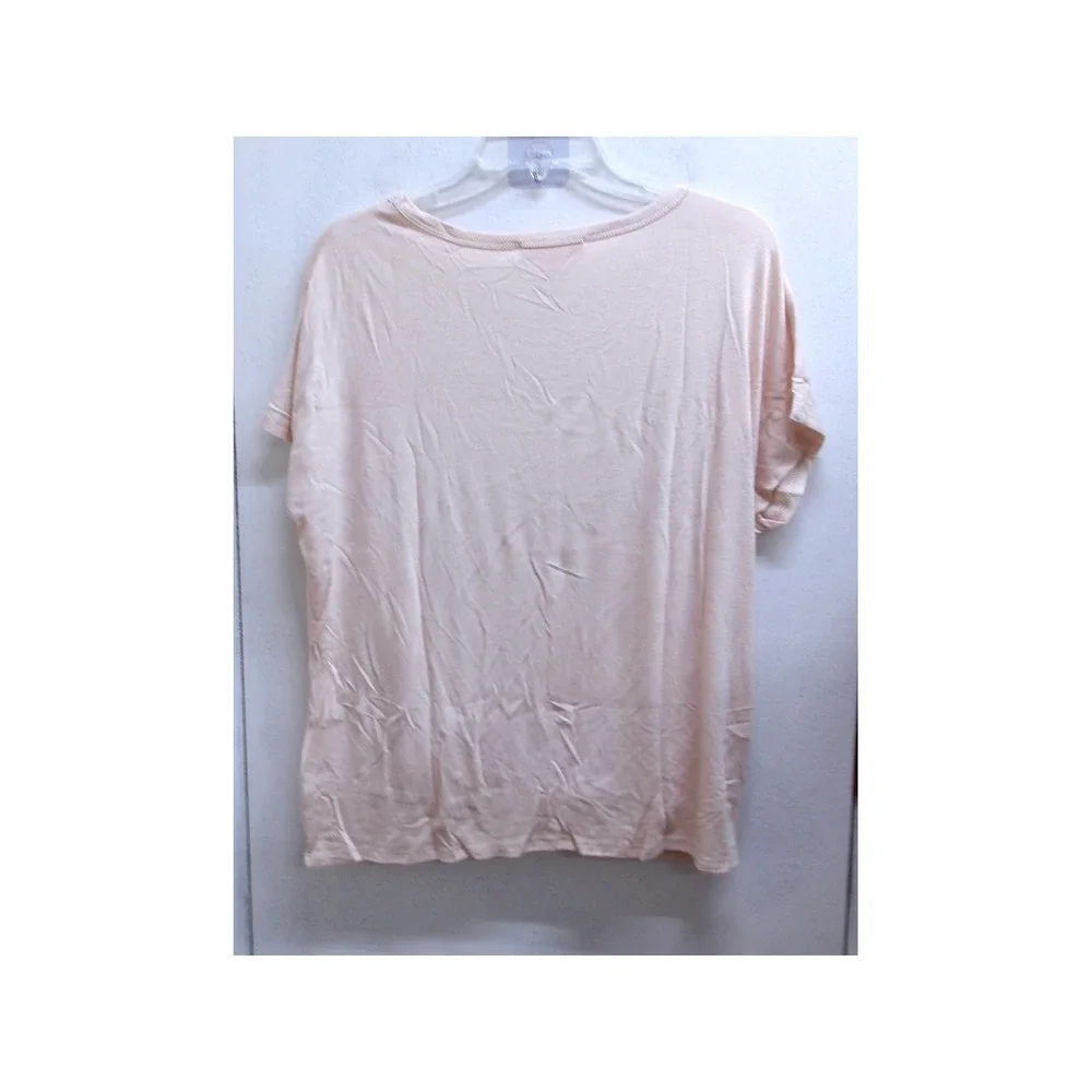 Hailey & Co Blush Peach Front Knot Detail Scoop Neck Top Oversized S /#26922